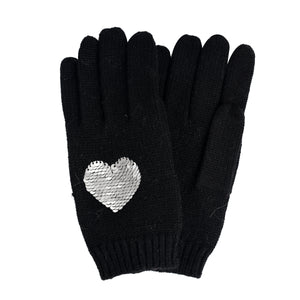 Flip Sequin Heart Glove
